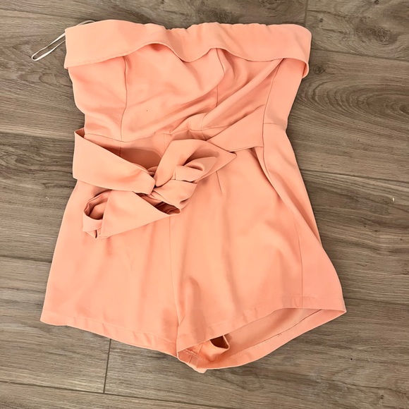 Revolve Pink Strapless Romper - Picture 1 of 3